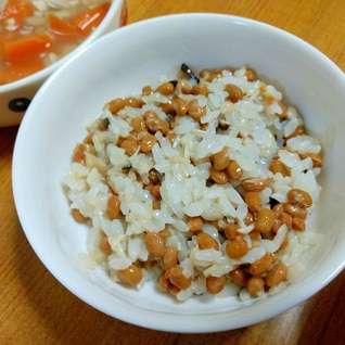 【離乳食】きのこ納豆ご飯